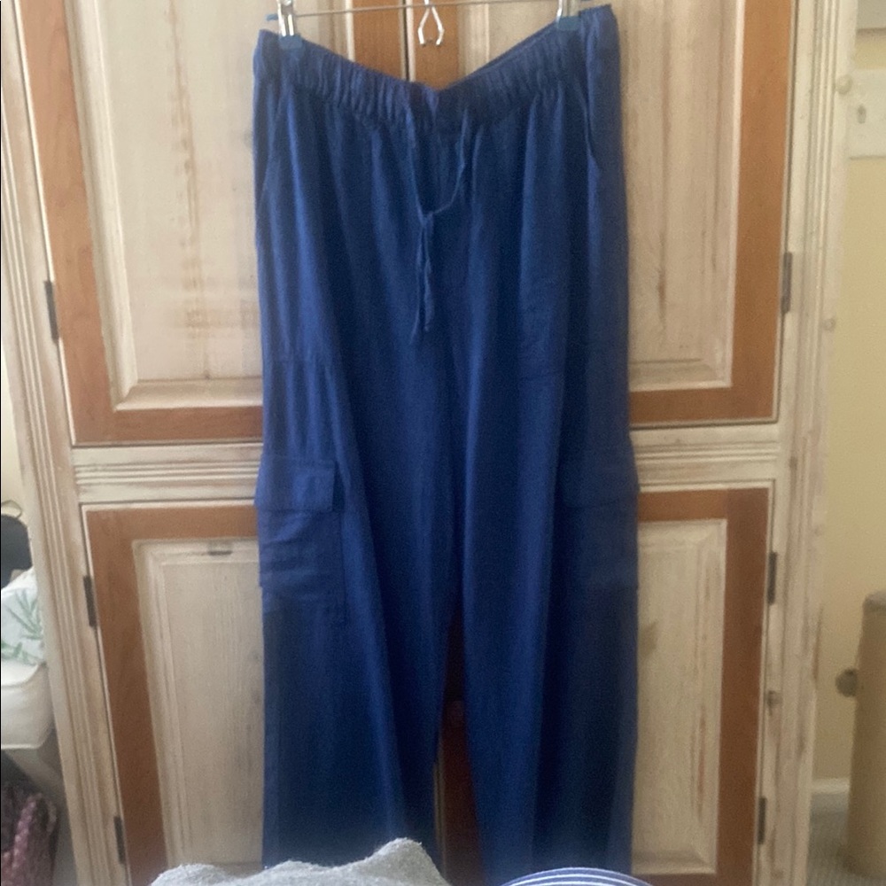 NWOT GAP Women's Linen Wide Leg Pants - Blue